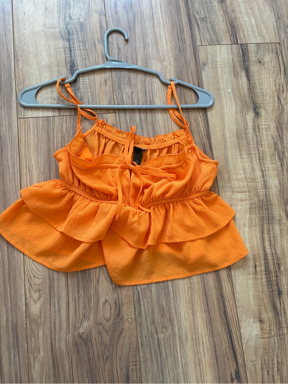 wild fable Orange Ruffled Tie-Front Cami